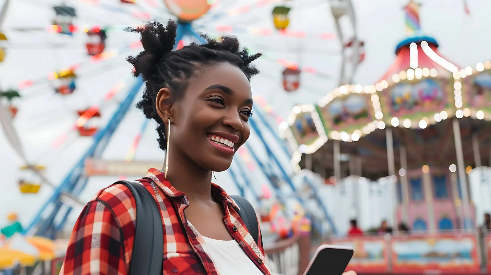 Happy Woman with Smartphone — free download from Dotvec