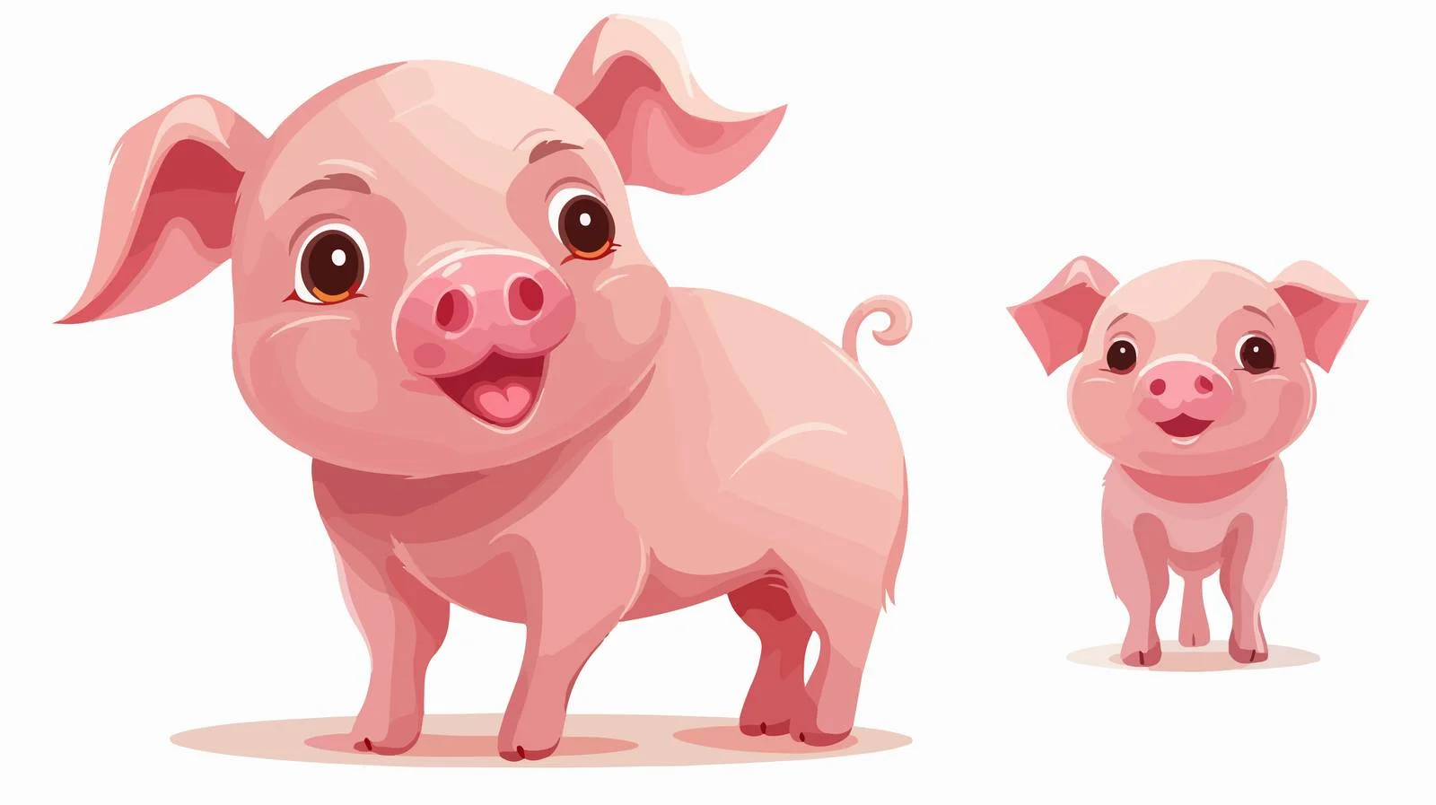Cheerful Pig Cartoon Vector Illustration — free download from Dotvec