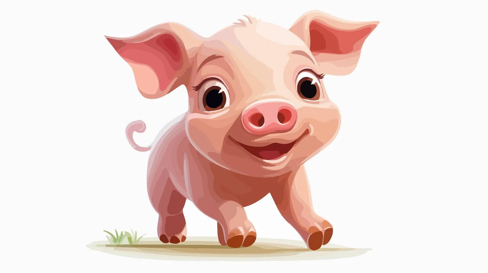 Cheerful Pig Cartoon Vector Illustration — free download from Dotvec