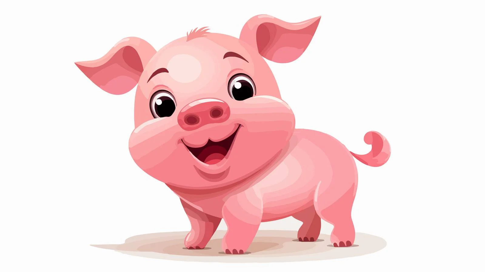 Cheerful Pig Cartoon Vector Illustration — free download from Dotvec