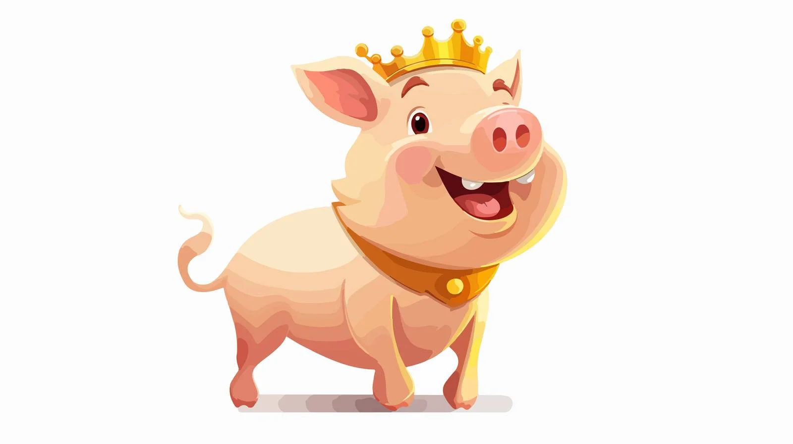 Cheerful Pig Cartoon Vector Illustration — free download from Dotvec