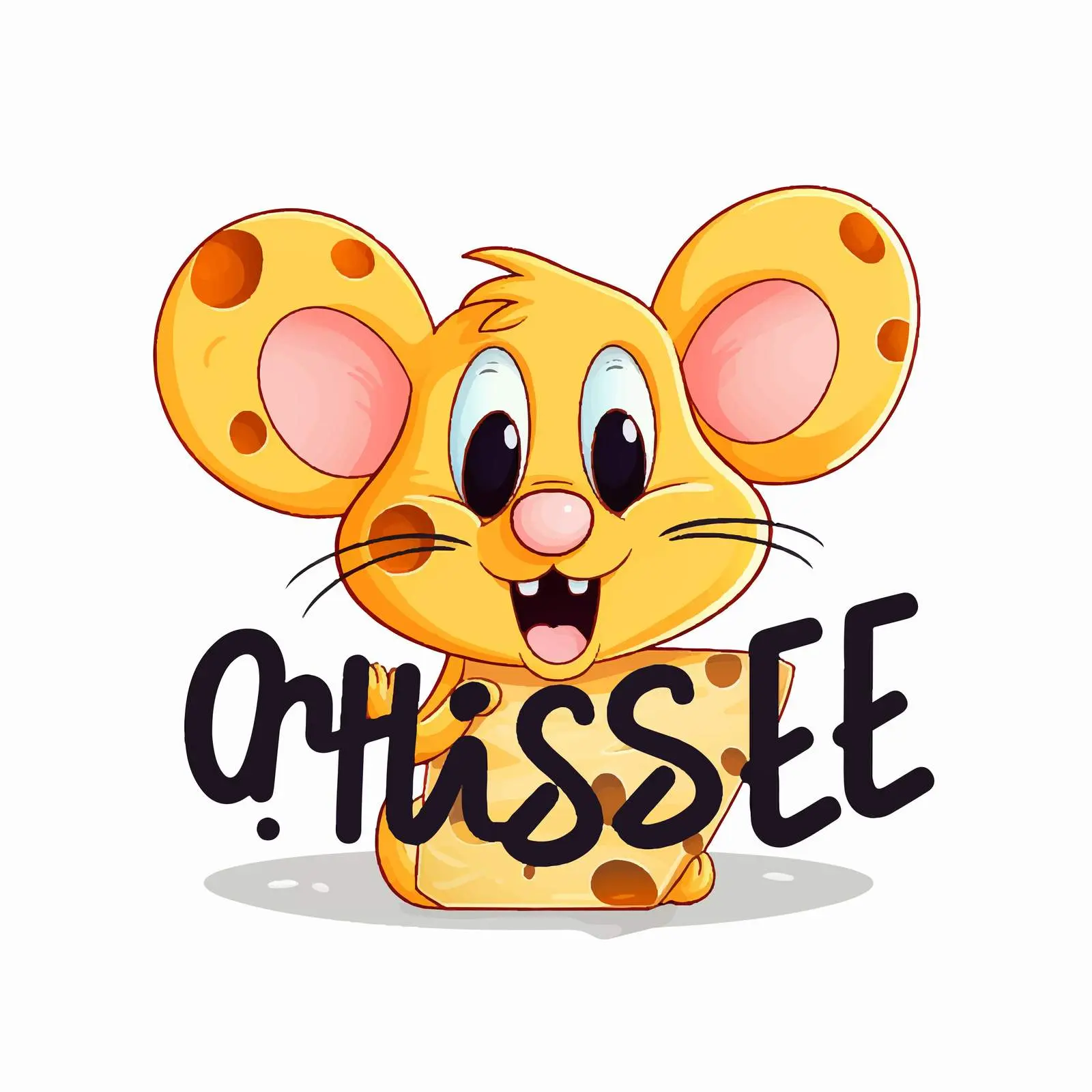 Cute Cheese Lettering with Mice Vectors — free download from Dotvec