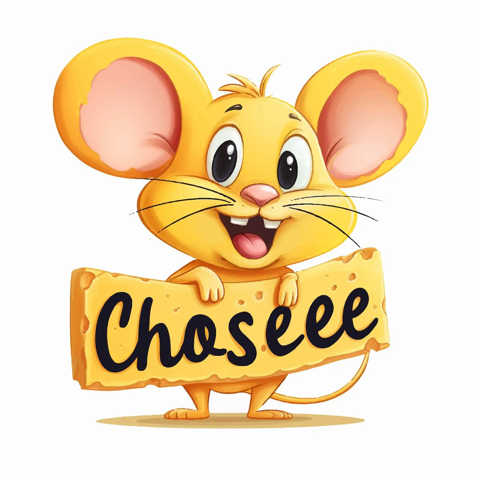 Cute Cheese Lettering with Fun Mice Vectors – free creative lettering image from Dotvec