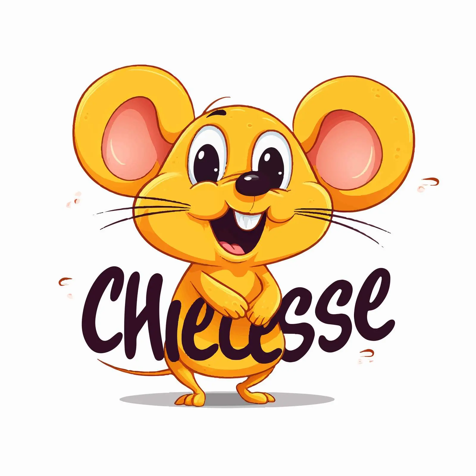 Cute Cheese Lettering with Mice Illustration – free bold letters image from Dotvec