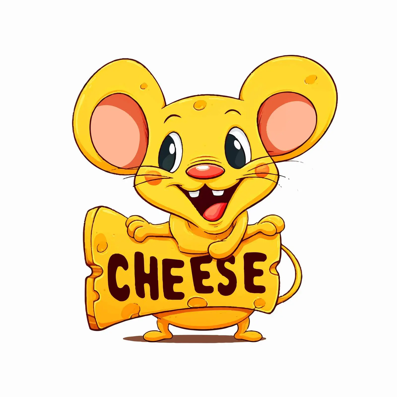 Cute Cheese Lettering with Mice Illustration — free download from Dotvec