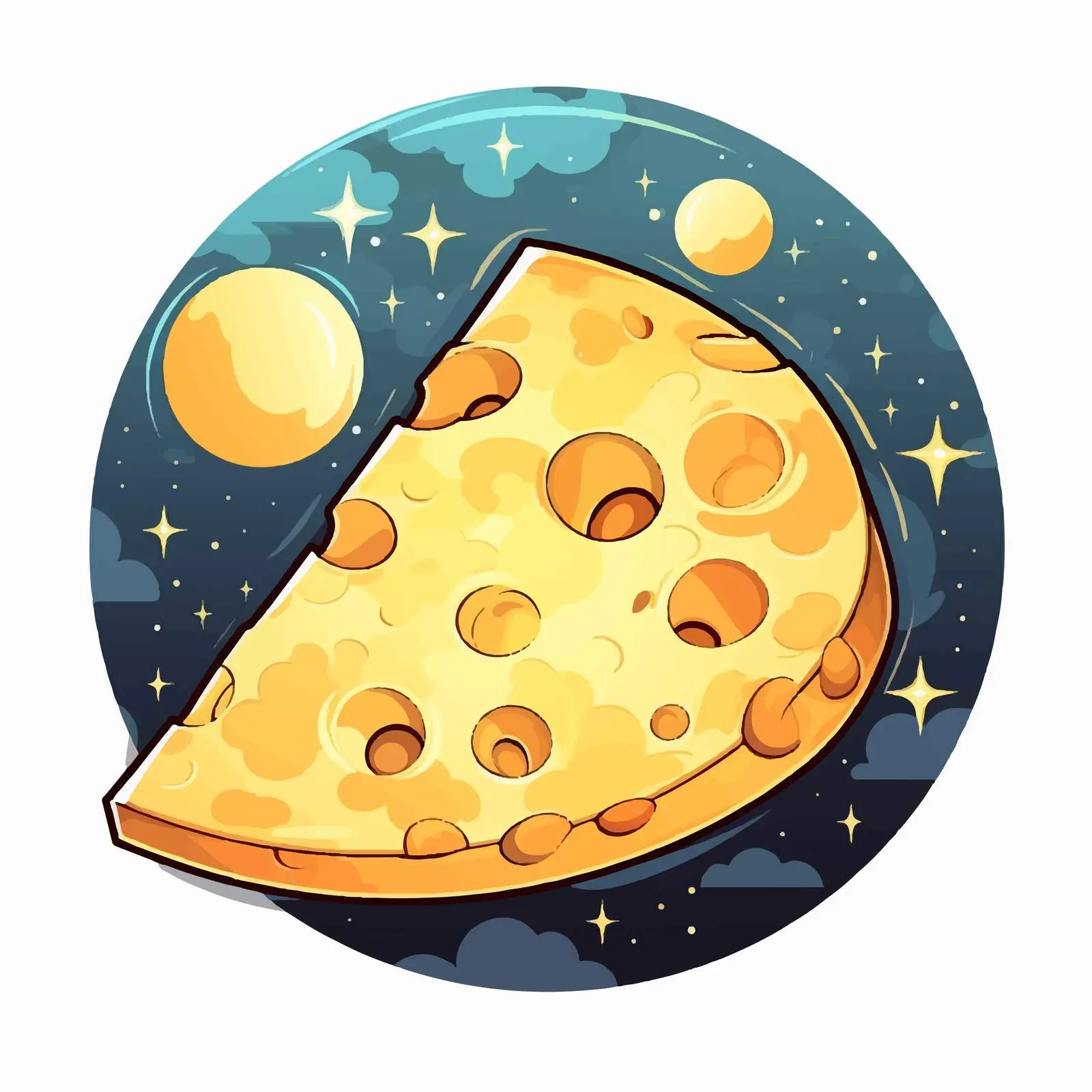 Calm Night Sky with Full Moon Illustration — free download from Dotvec