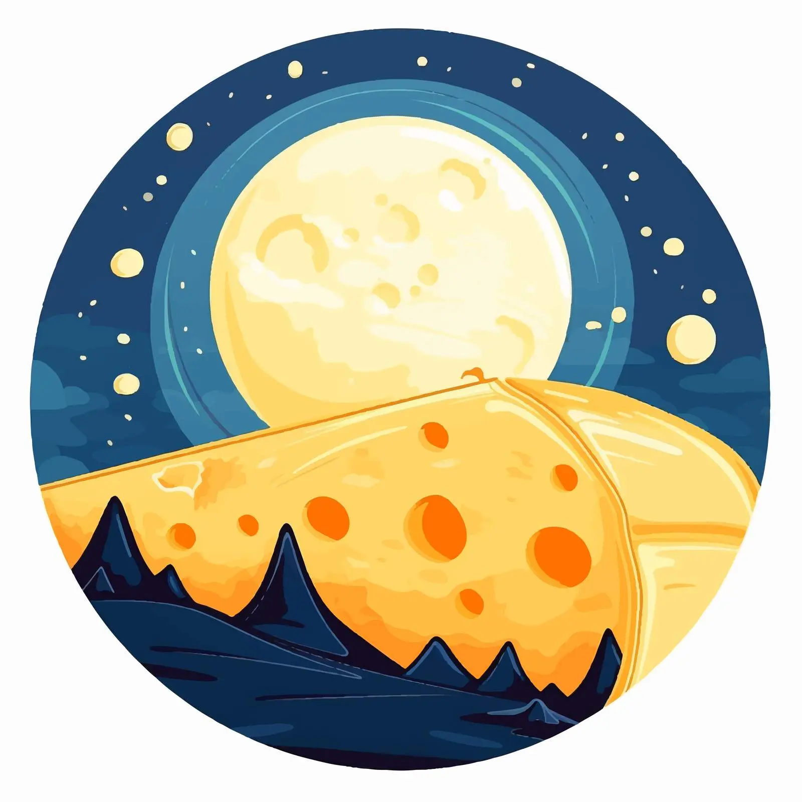 Calm Night Sky with Full Moon Illustration — free download from Dotvec