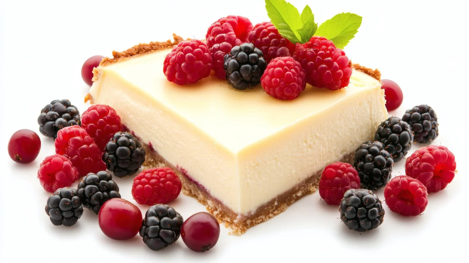 Delicious Cheesecake with Berries on White — free download from Dotvec
