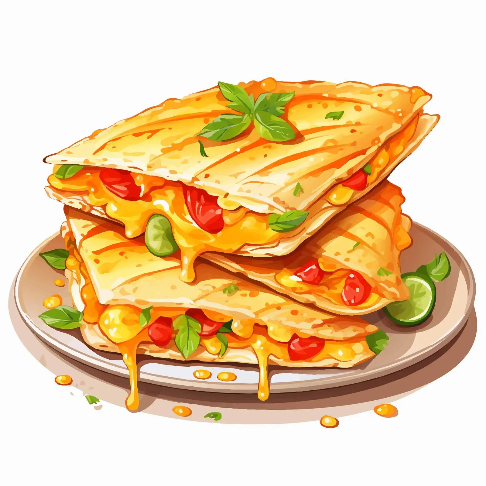 Cheesy Stuffed Quesadilla with Vibrant Ingredients — free download from Dotvec