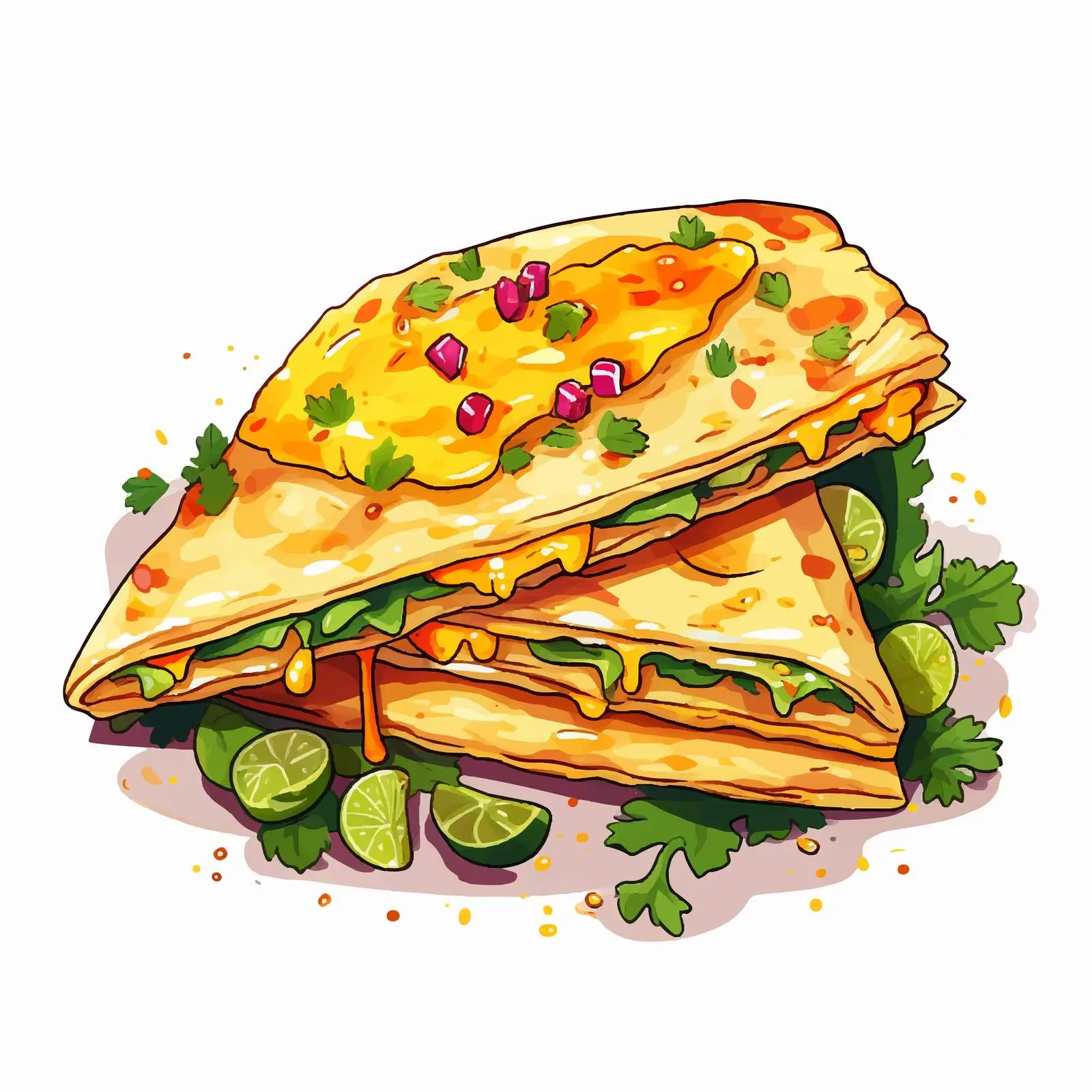 Cheesy Stuffed Quesadilla with Fresh Ingredients — free download from Dotvec
