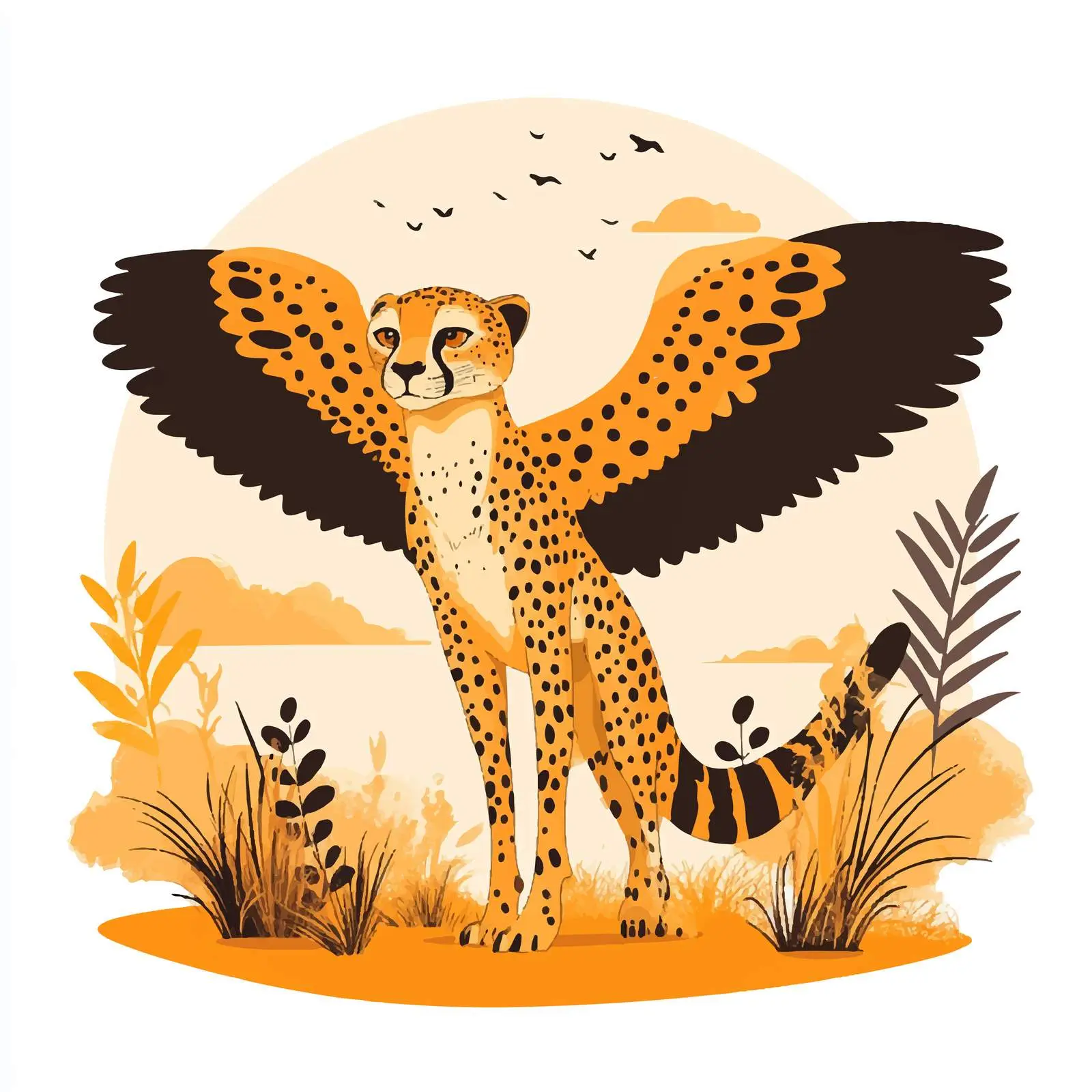 Cheetah Vector Illustration from Africa — free download from Dotvec
