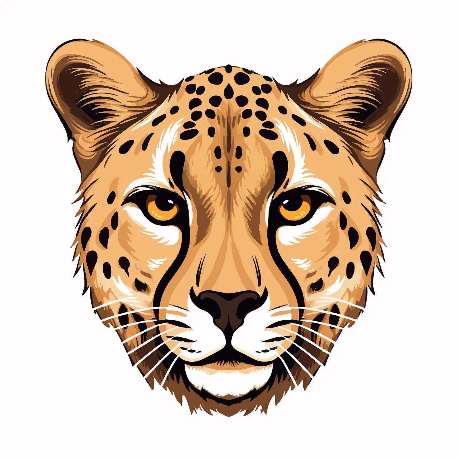 Cheetah Line Vector Illustration on White Background — free download from Dotvec
