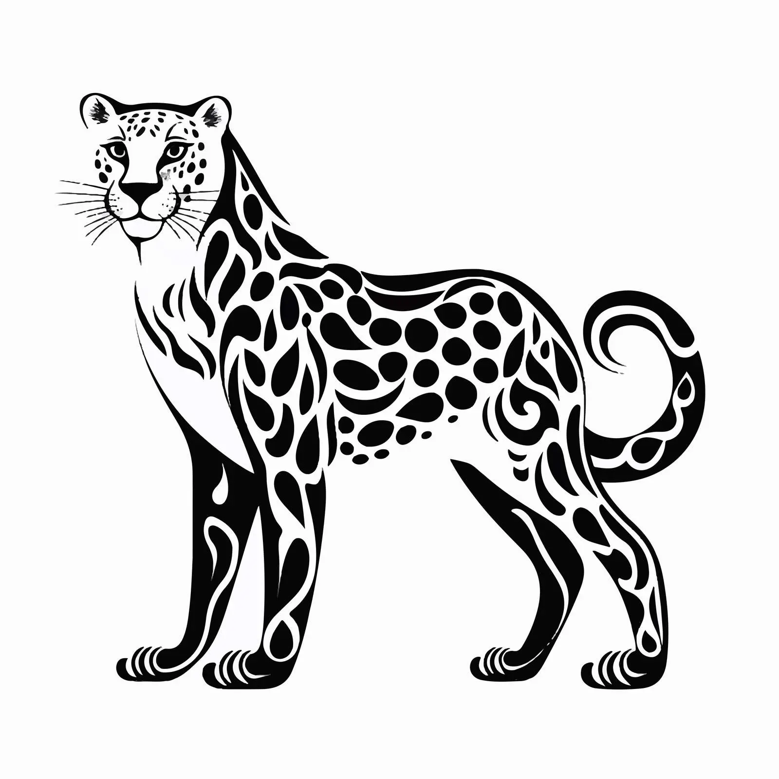 Cheetah Pattern Black and White Cartoon Vector – free graphic pattern image from Dotvec