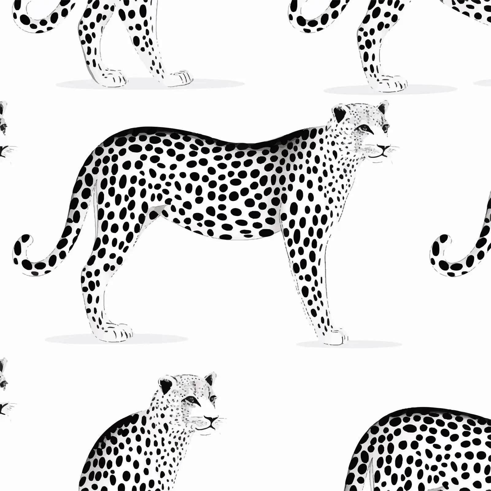Black and White Cheetah Pattern Vector Design — free download from Dotvec