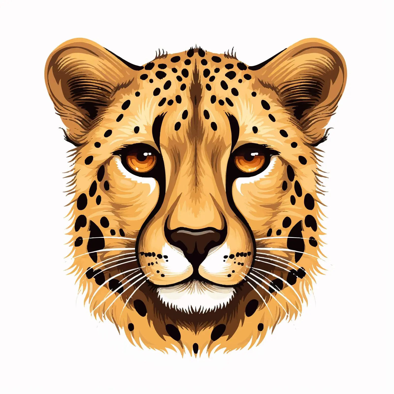 Cheetah Vector Illustration on White Background – free animal symbols image from Dotvec