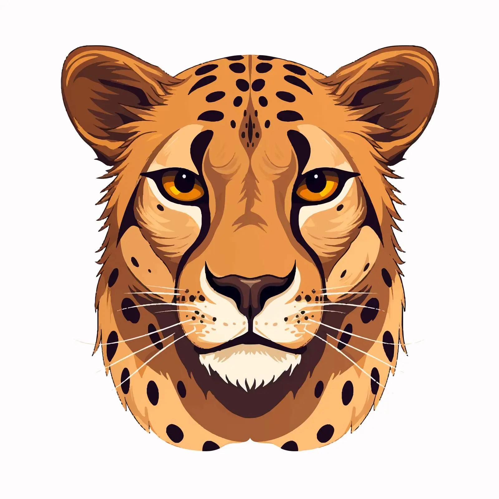 Cheetah Vector Illustration Isolated on White Background – free animal symbols image from Dotvec