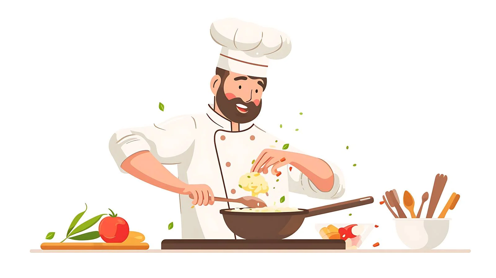 Cook preparing bean porridge in kitchen — free download from Dotvec