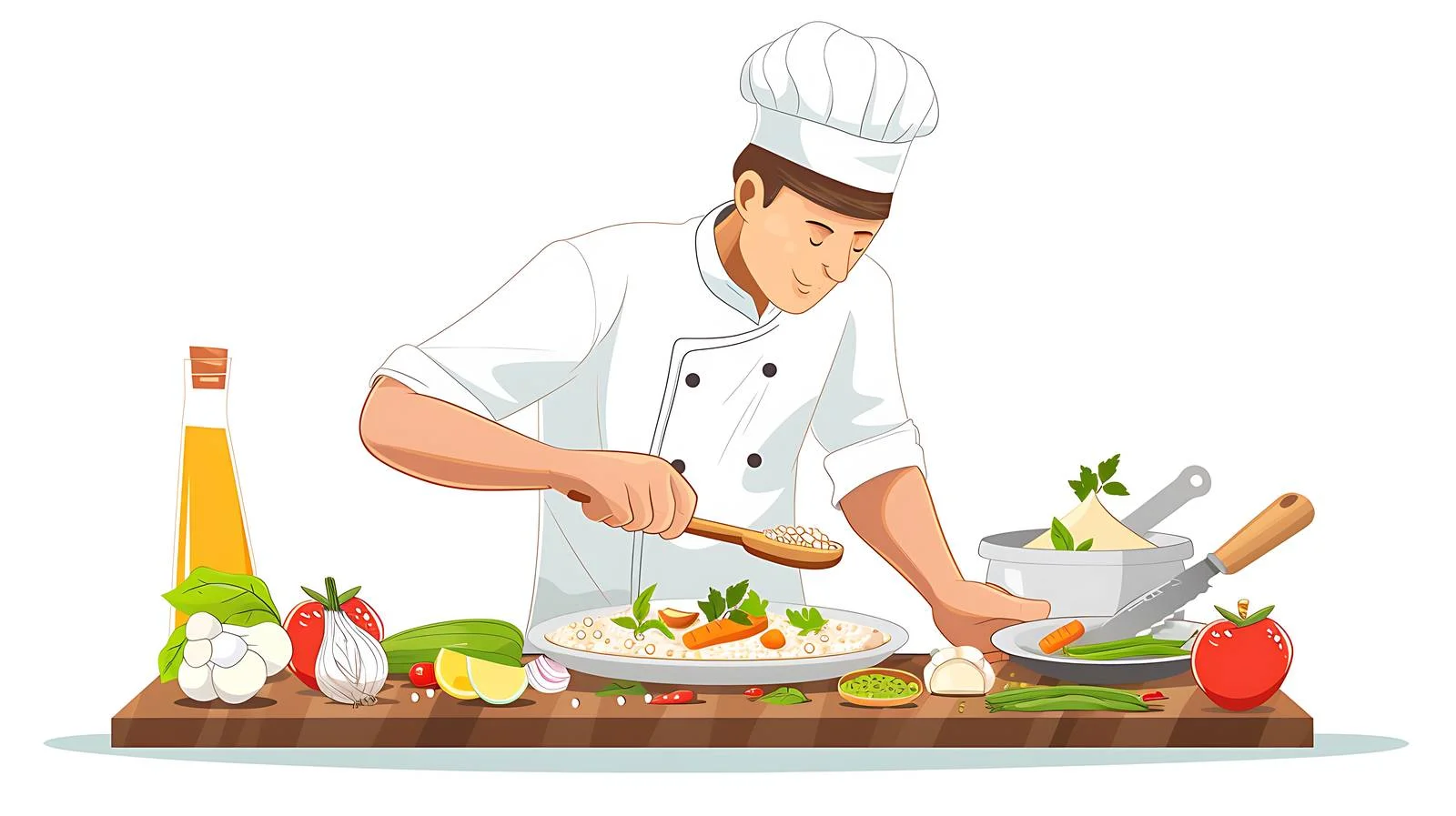 Chef Cooking Bean Porridge Dish — free download from Dotvec