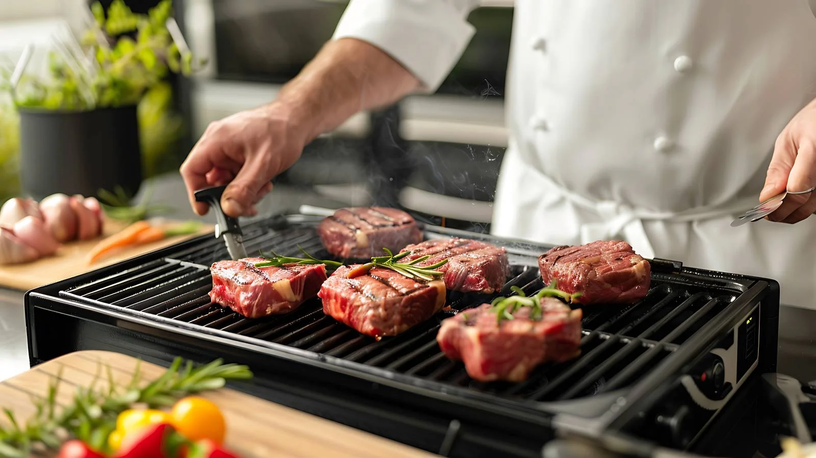 Professional Chef Cooking Beef Steaks — free download from Dotvec