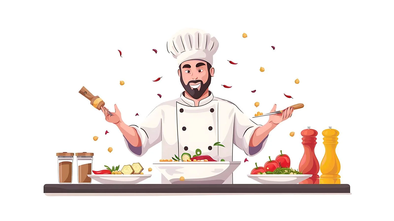 Chef preparing chickpea porridge in kitchen – free porridge image from Dotvec