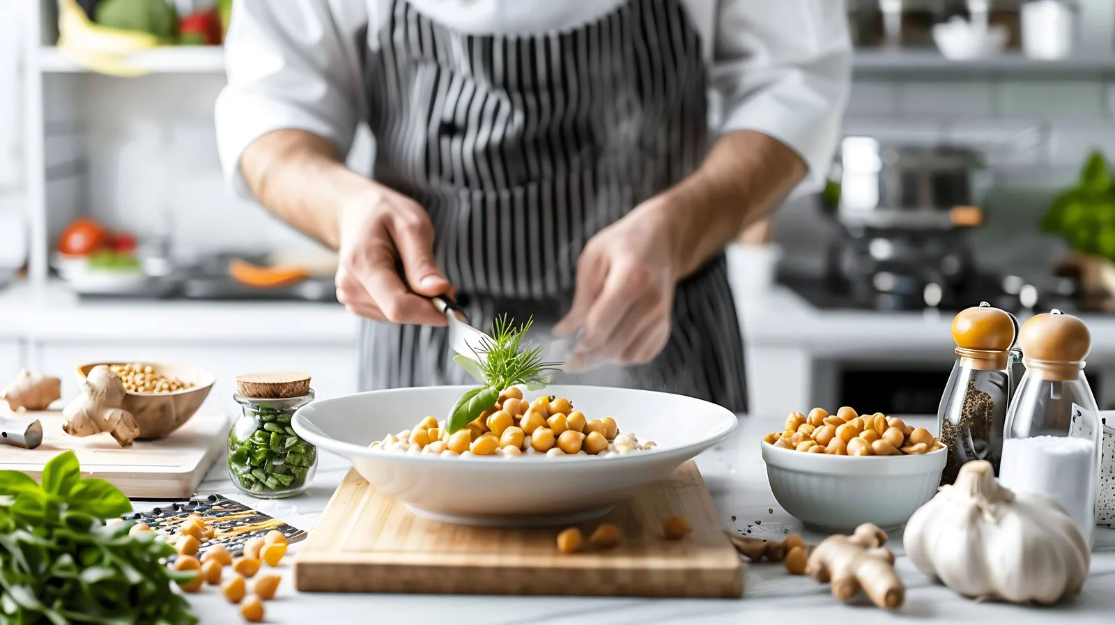 Chef Cooking Chickpea Porridge — free download from Dotvec