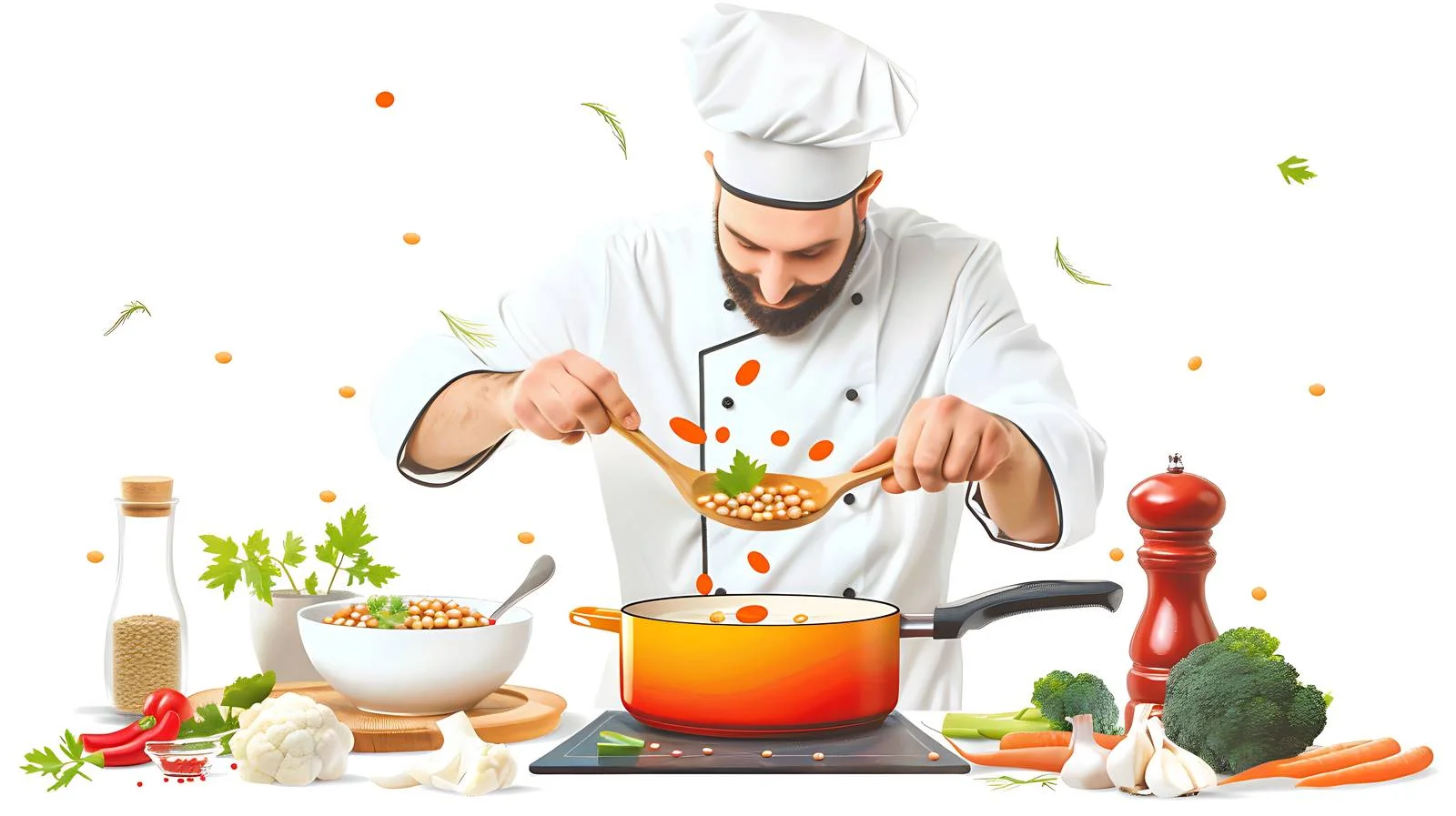 Crafting Lentils Soup with Cauliflower — free download from Dotvec