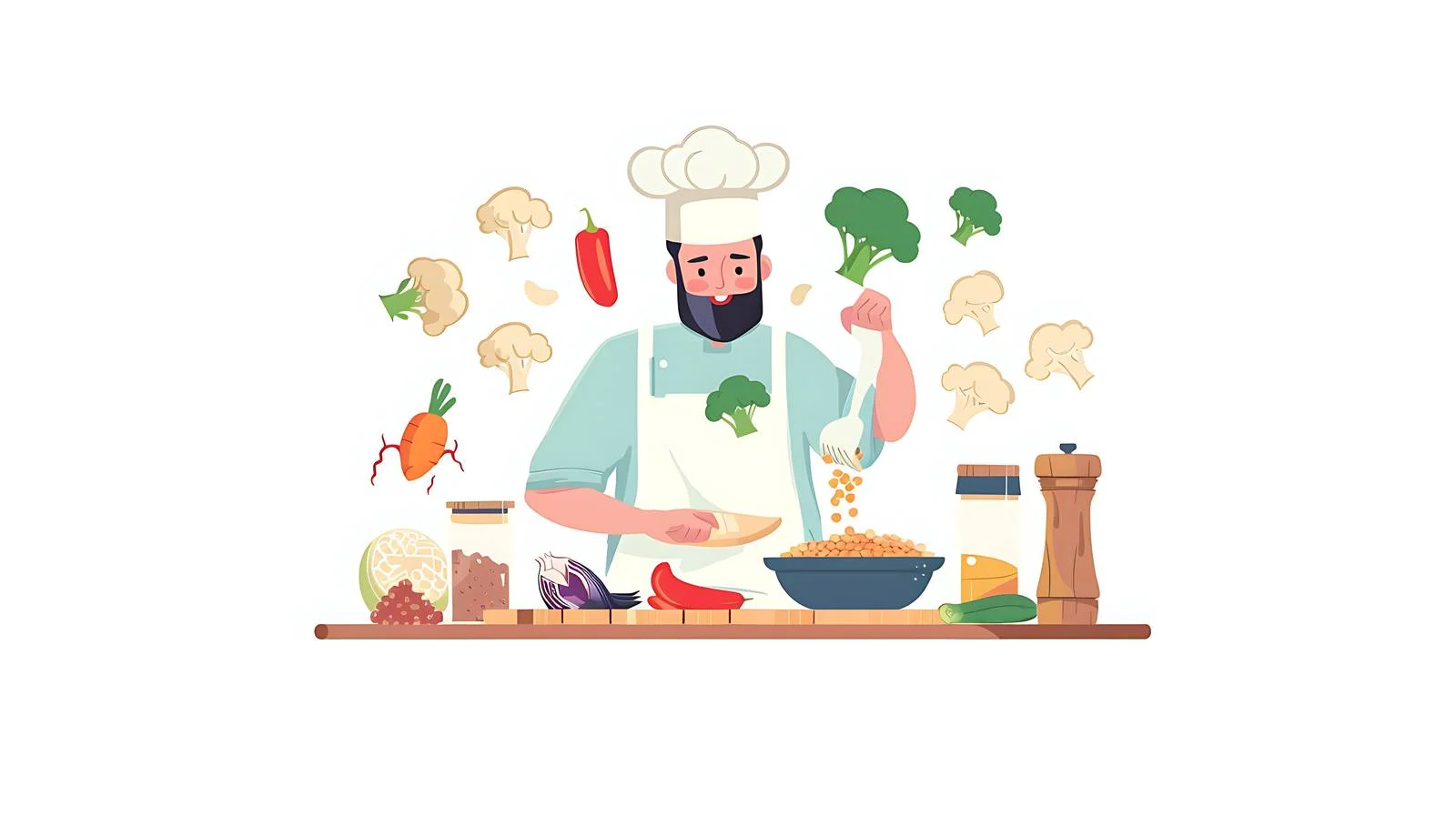 Chef preparing lentil soup — free download from Dotvec