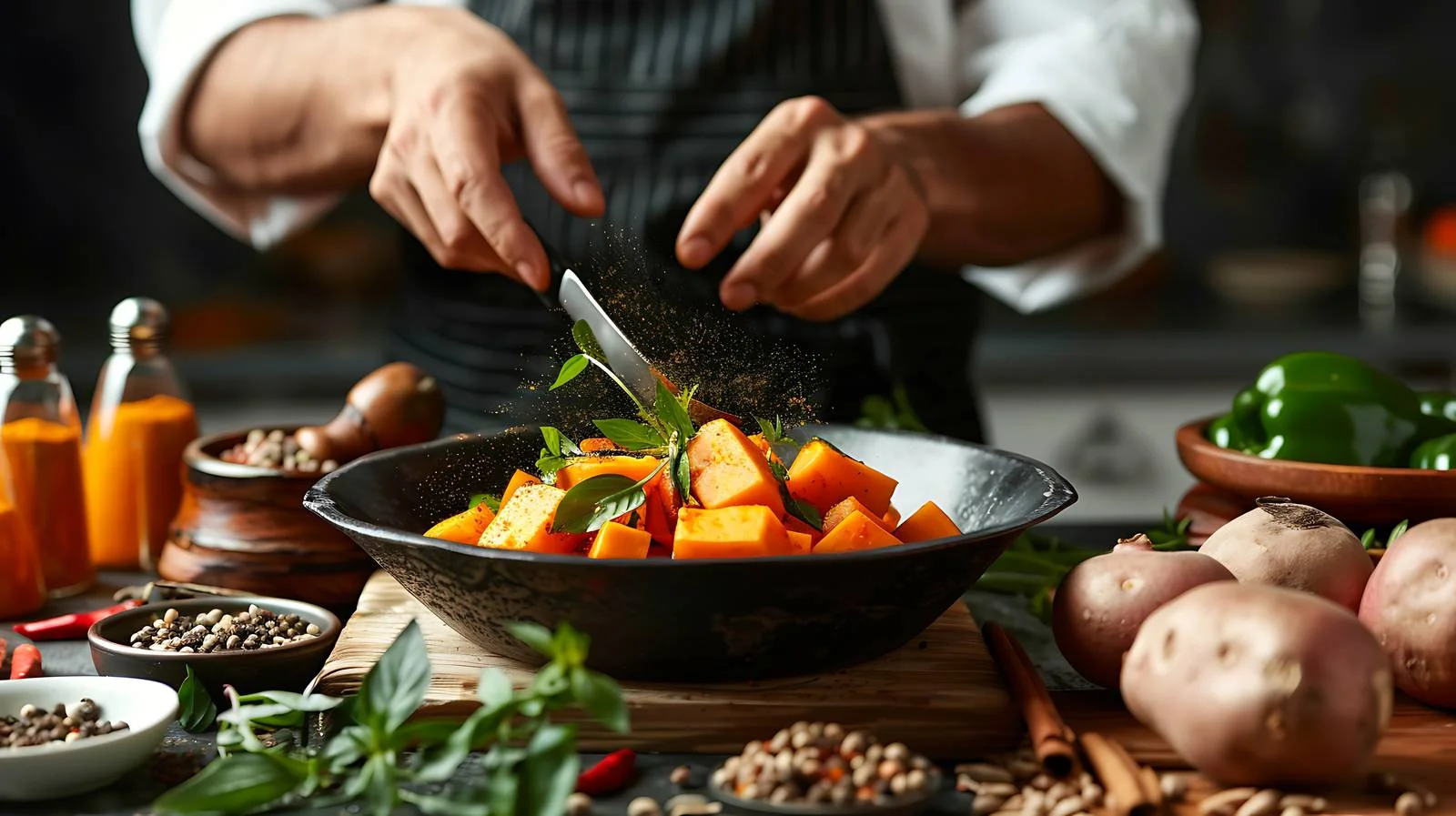 Crafting Massaman Curry in Professional Kitchen — free download from Dotvec