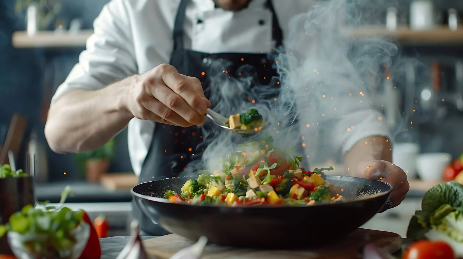 Chef Cooking Tofu Scramble — free download from Dotvec