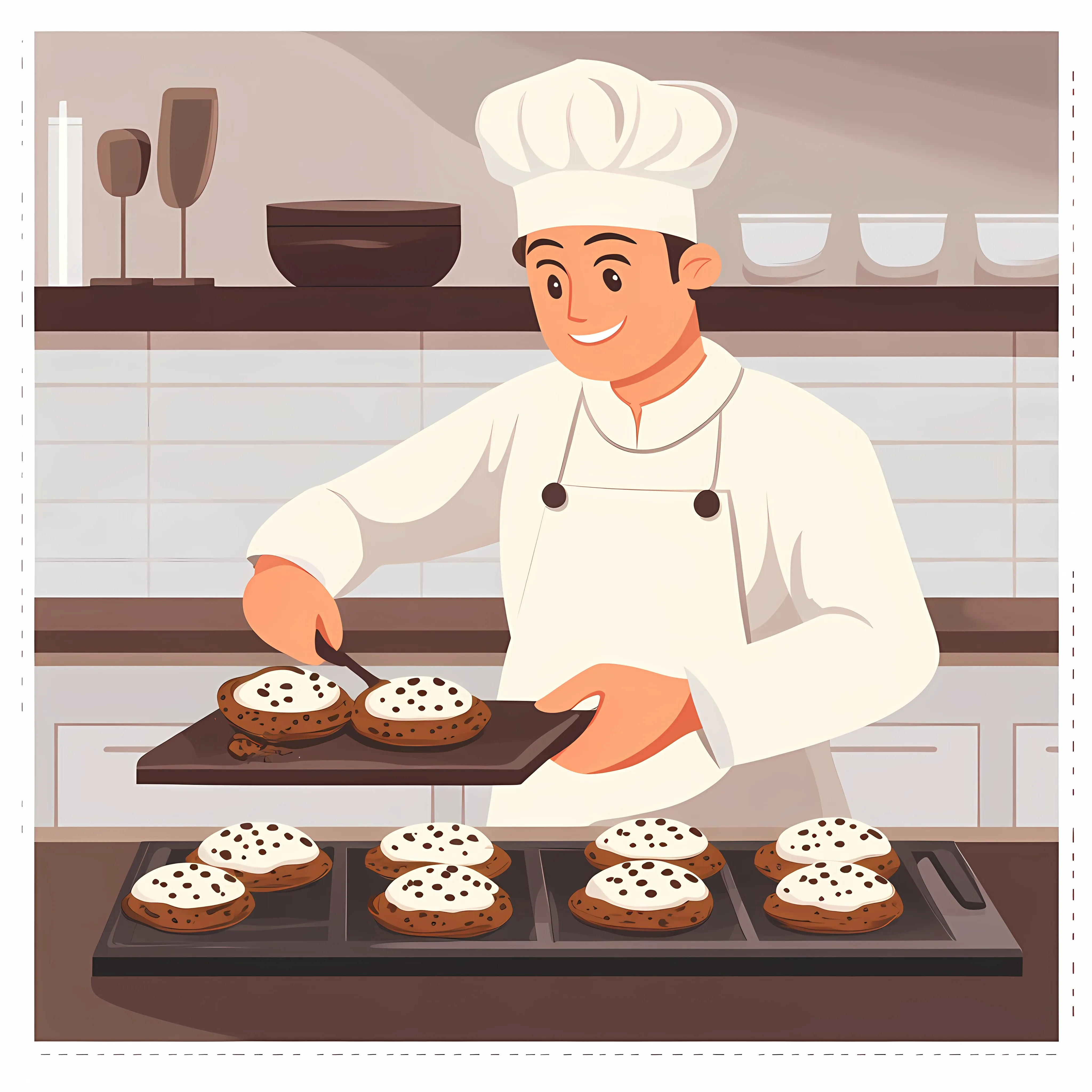 Chef Baking Homemade Cookies in Kitchen – free culinary creativity image from Dotvec
