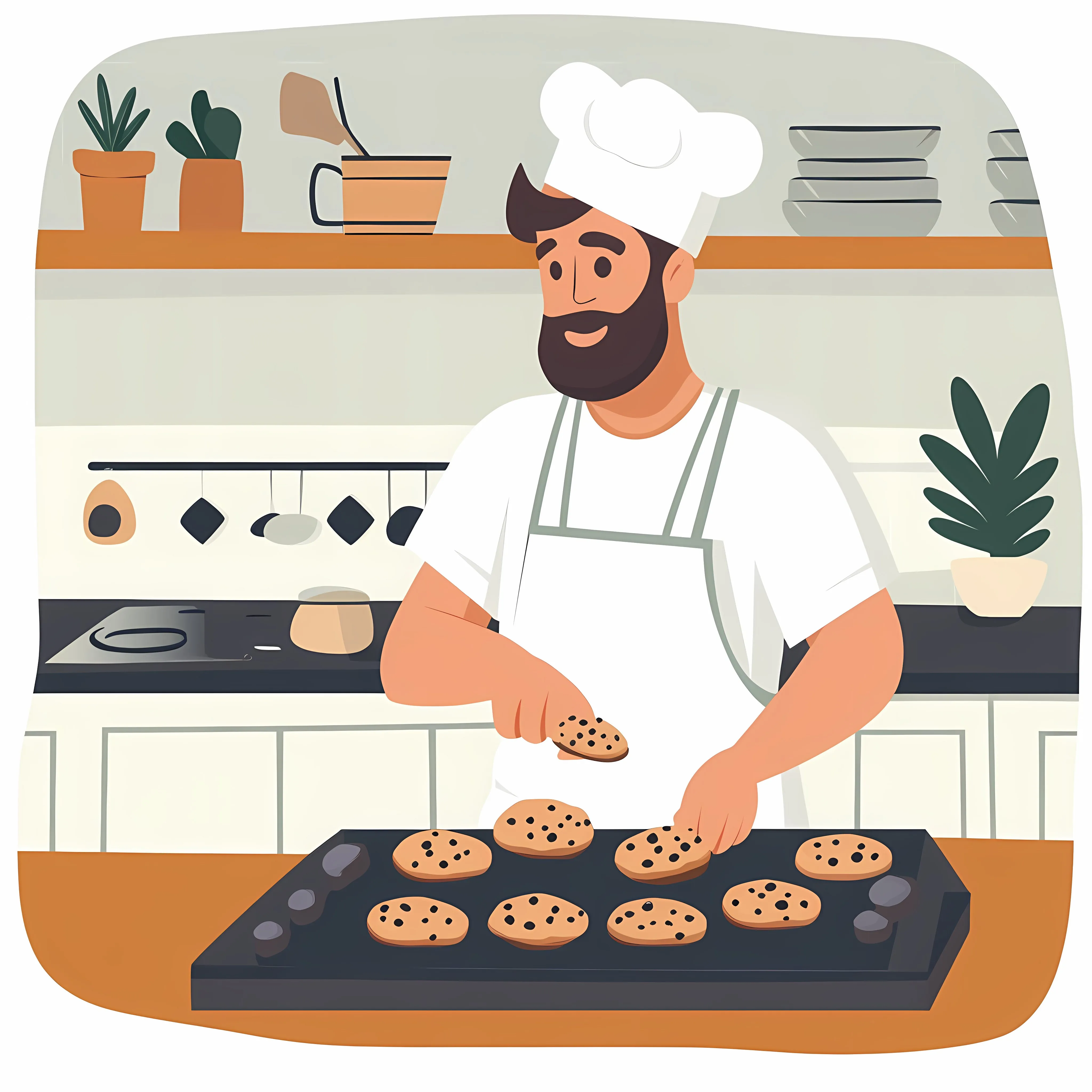 Chef Baking Homemade Cookies in Kitchen – free sugar cookie image from Dotvec
