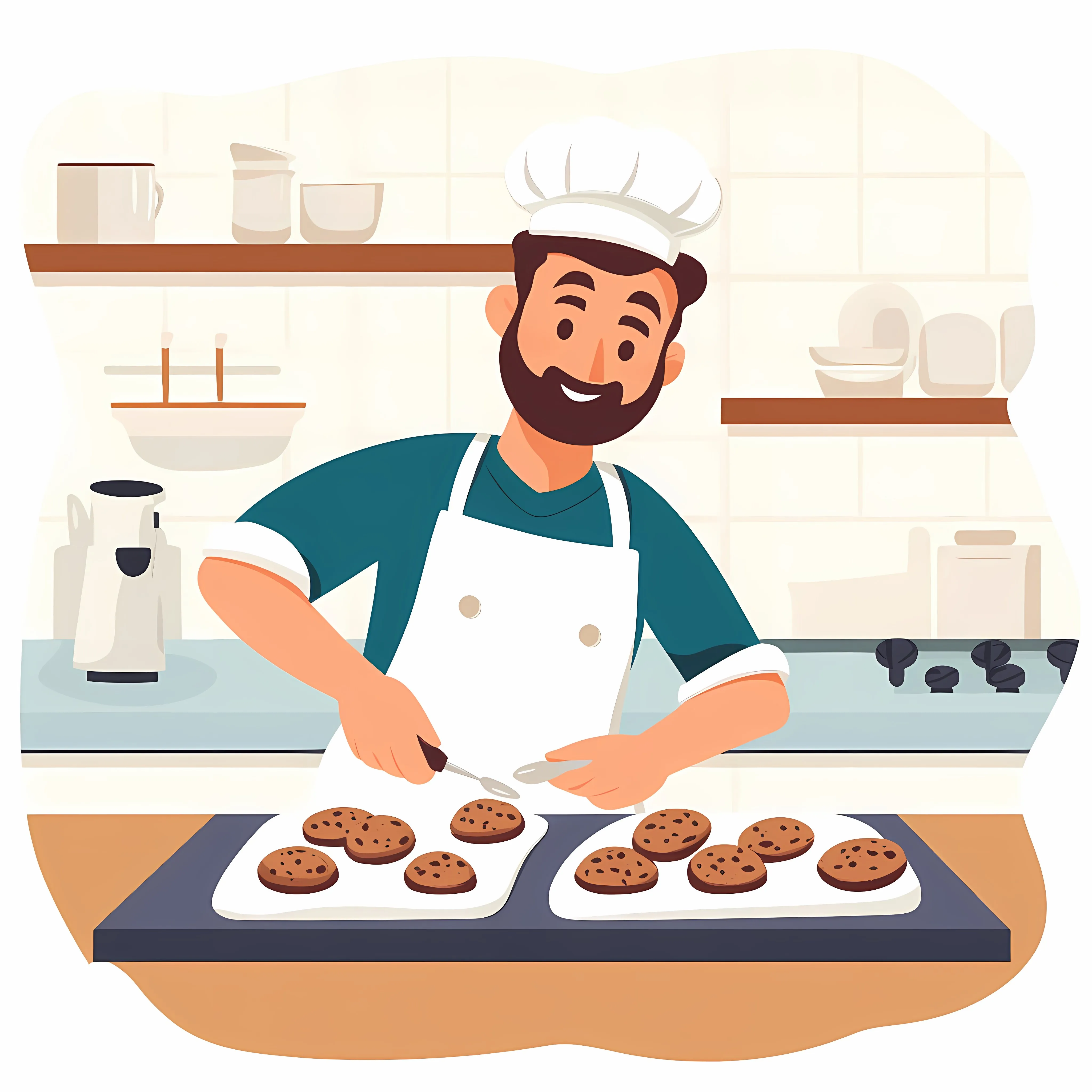 Chef Baking Homemade Cookies in Kitchen — free download from Dotvec