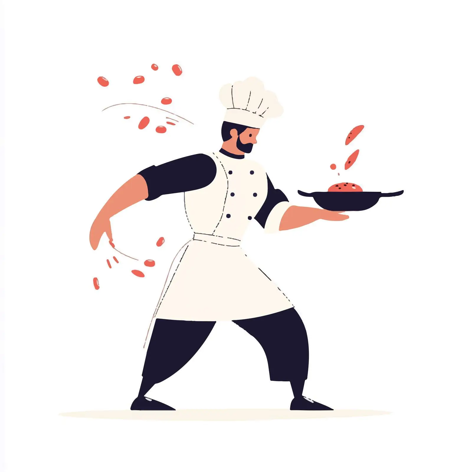 Chef Skillfully Tossing Food on Pan — free download from Dotvec