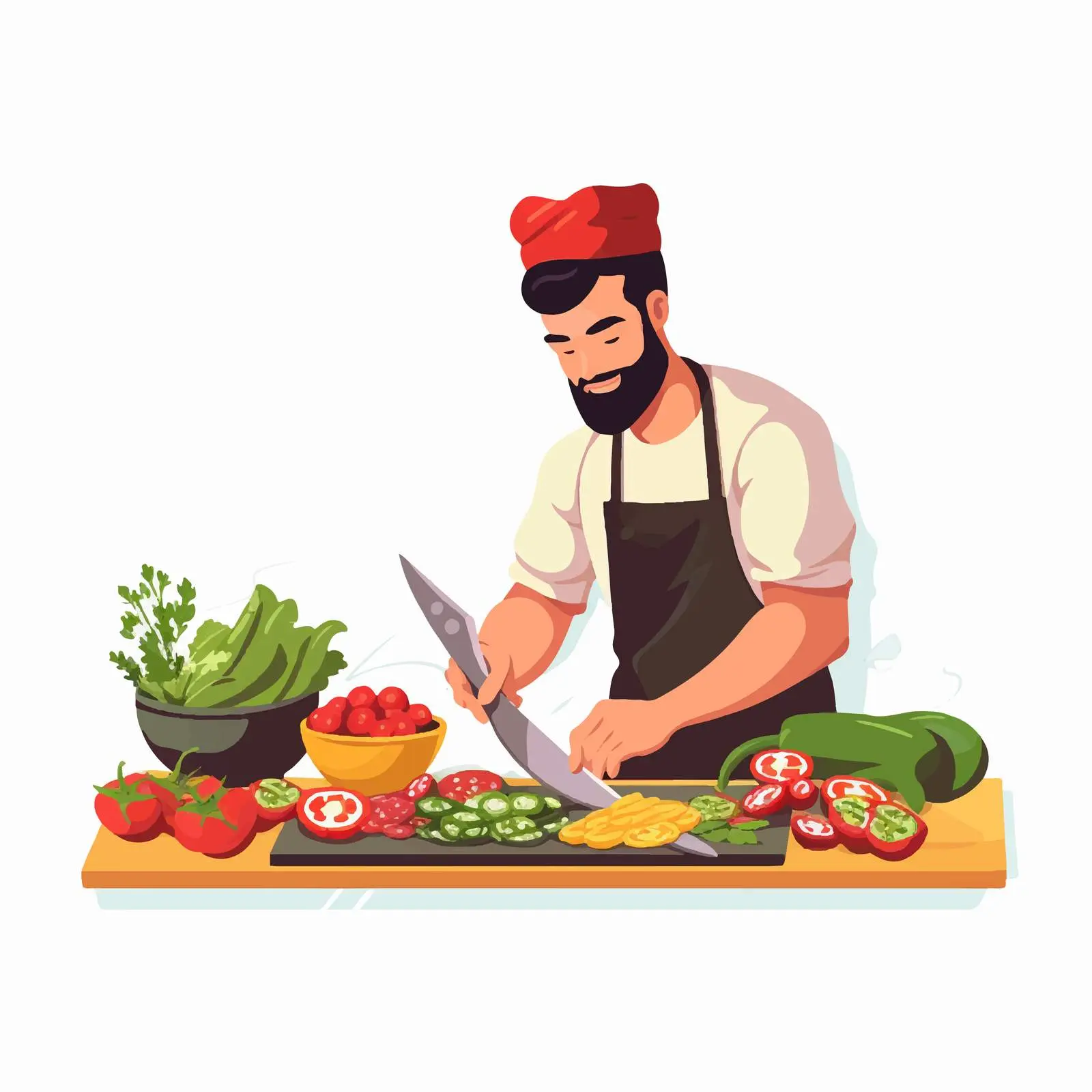 Chef Preparing Vegetarian Ingredients for Dish — free download from Dotvec
