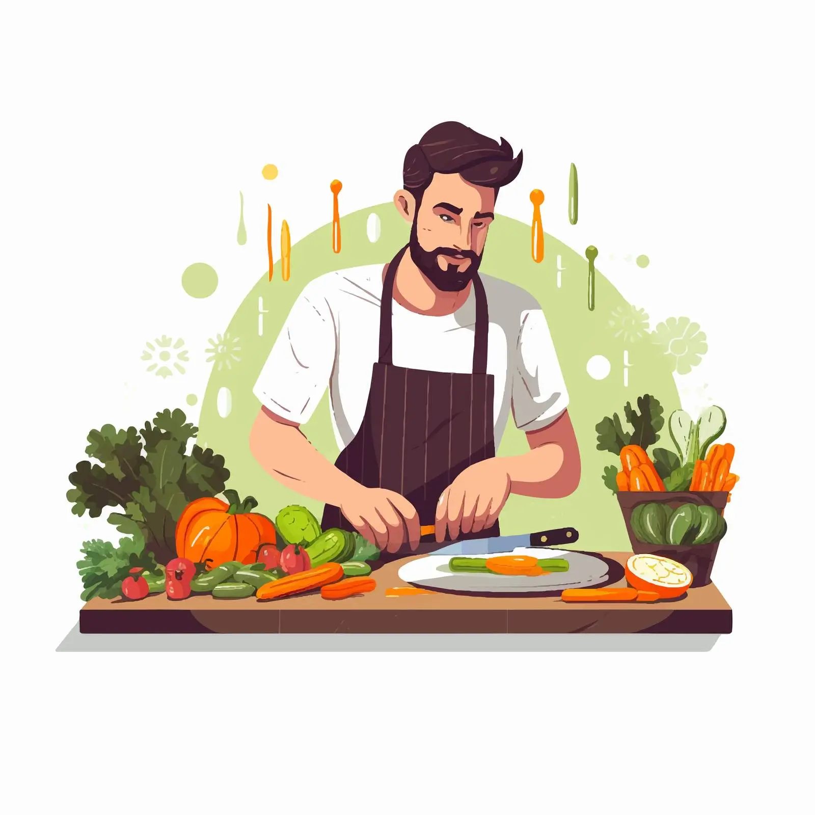 Chef Preparing Vegetables for Vegetarian Dish – free seasoning image from Dotvec