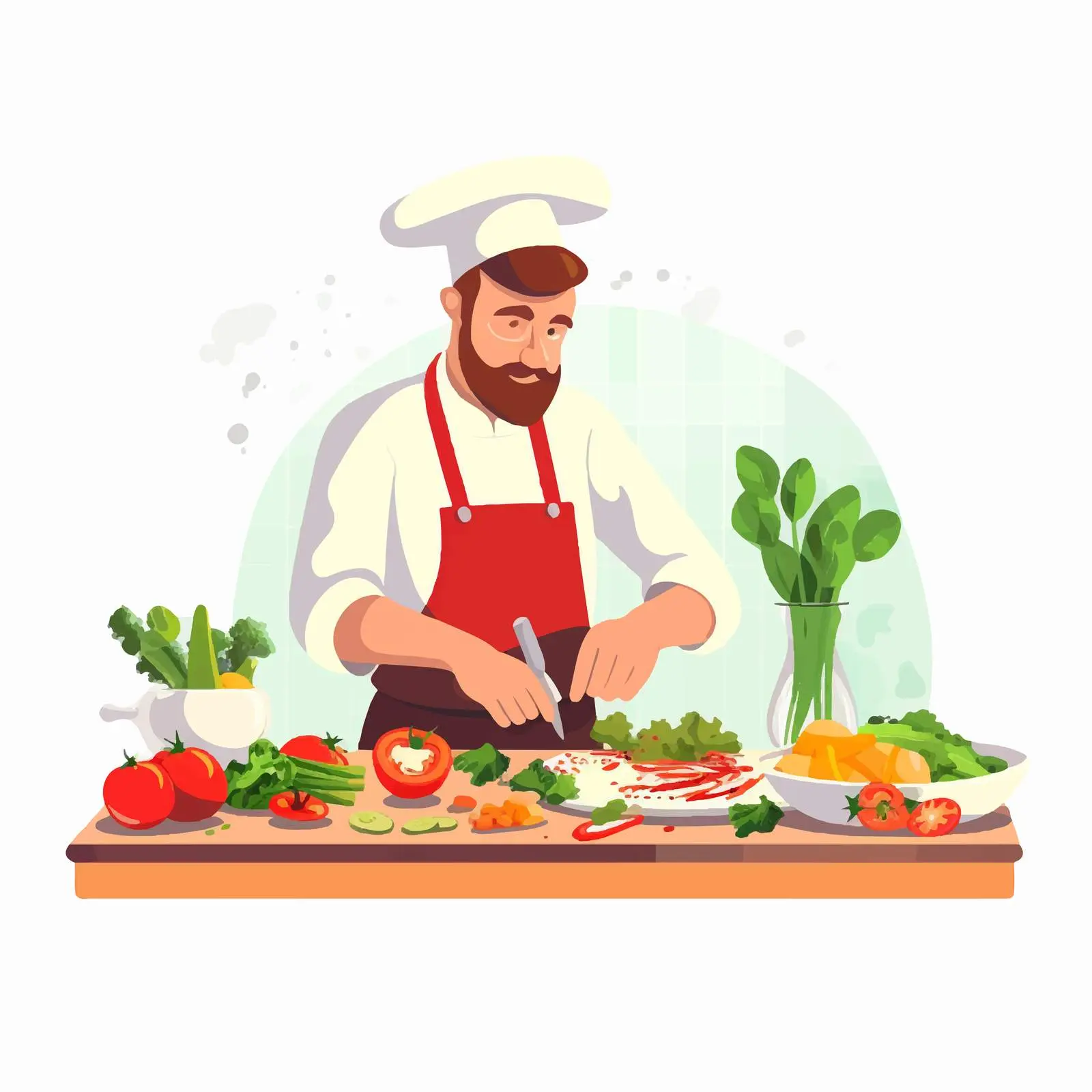 Chef Preparing Vegetables for Vegetarian Dish — free download from Dotvec