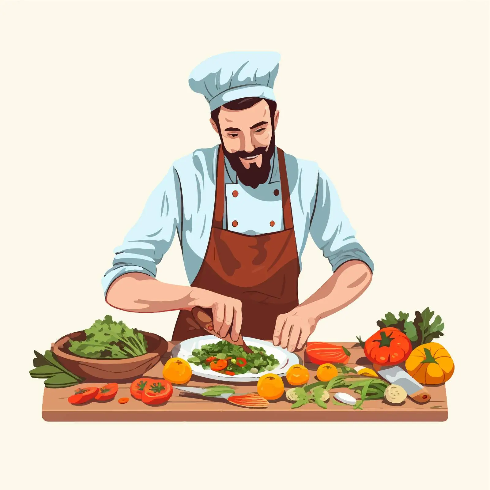 Chef Preparing Vegetables for Vegetarian Dish — free download from Dotvec