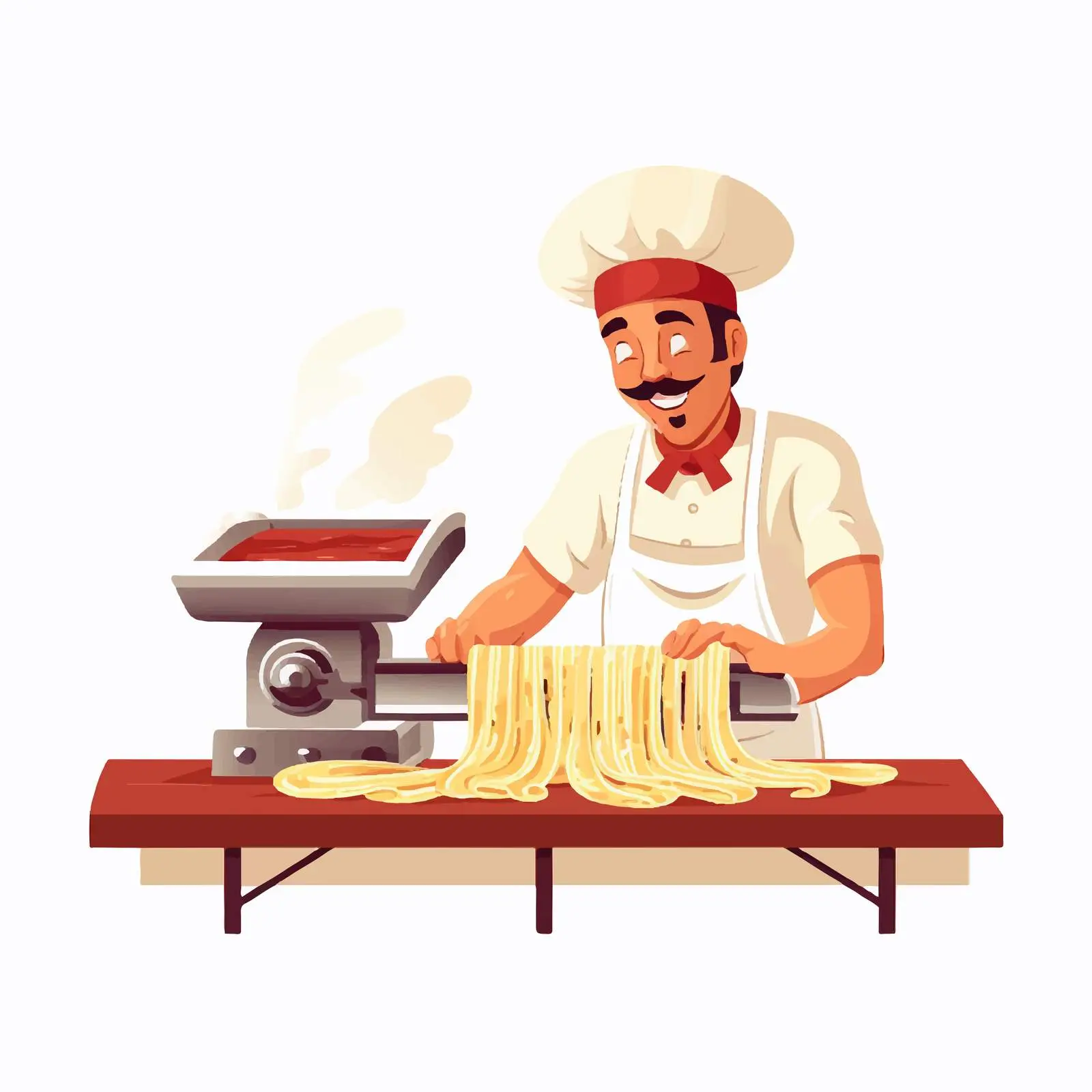 Chef Making Italian Pasta with Roller Cutter — free download from Dotvec