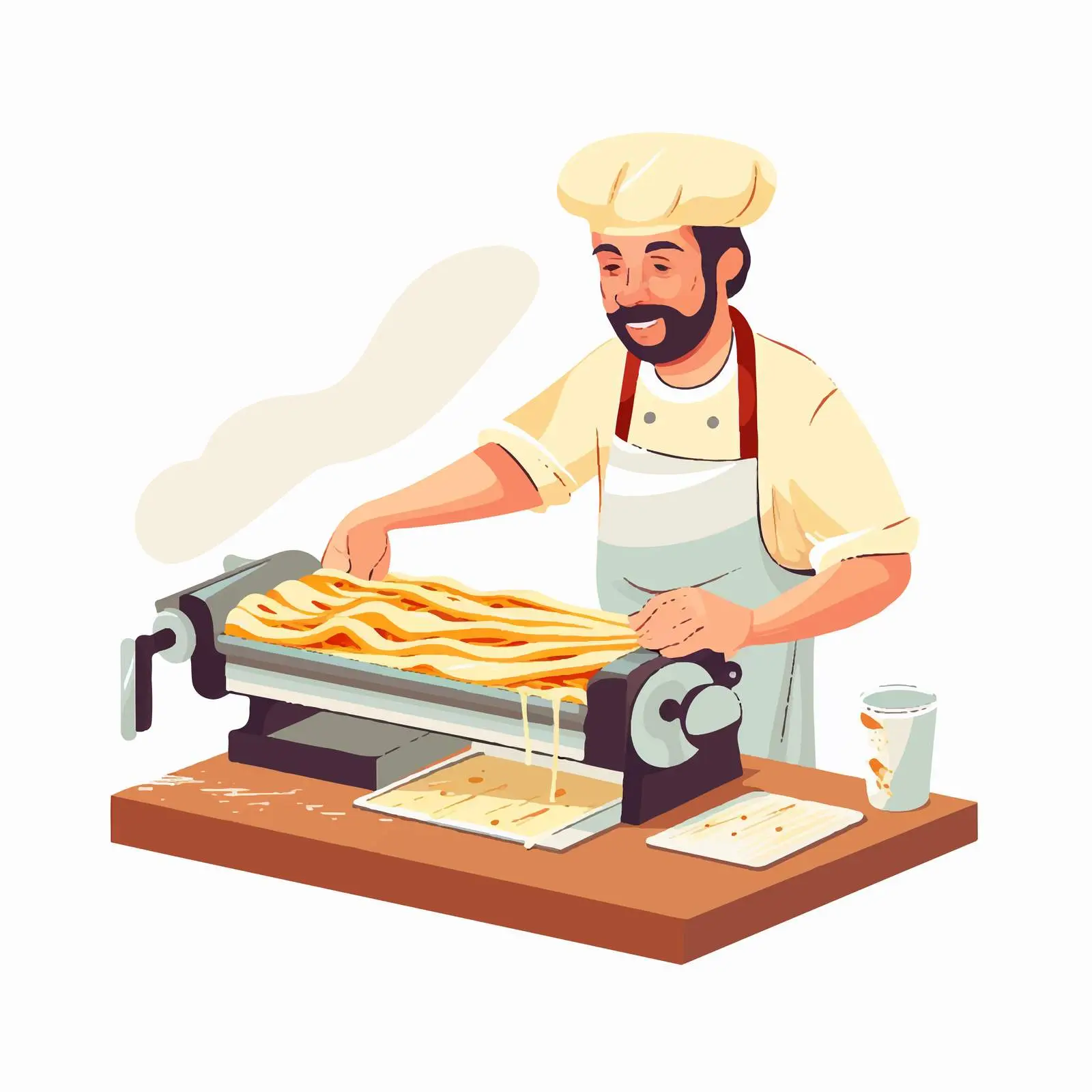 Italian Pasta Preparation with Roller Cutter Machine — free download from Dotvec