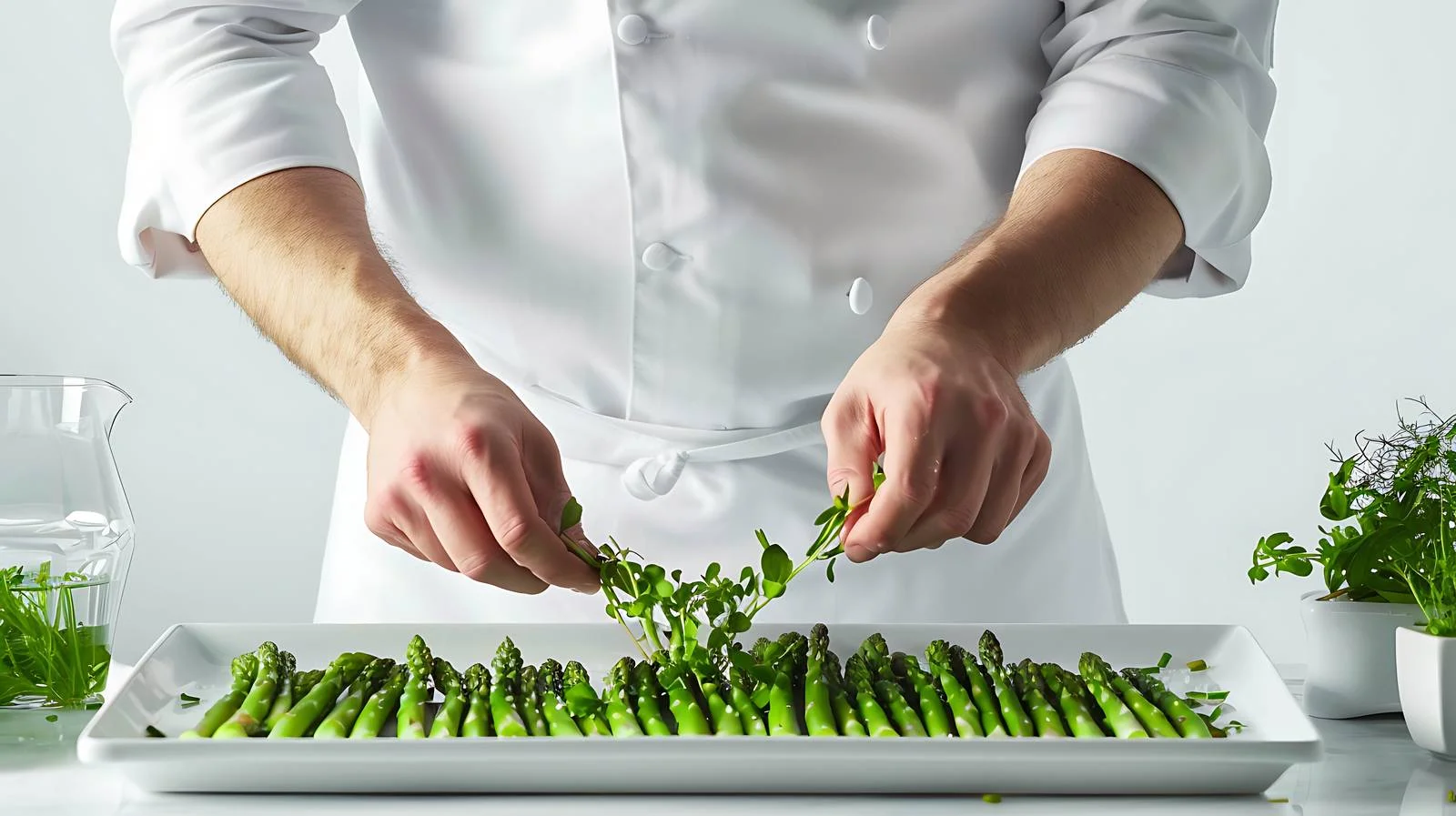 Professional Asparagus Dish Preparation in Restaurant — free download from Dotvec