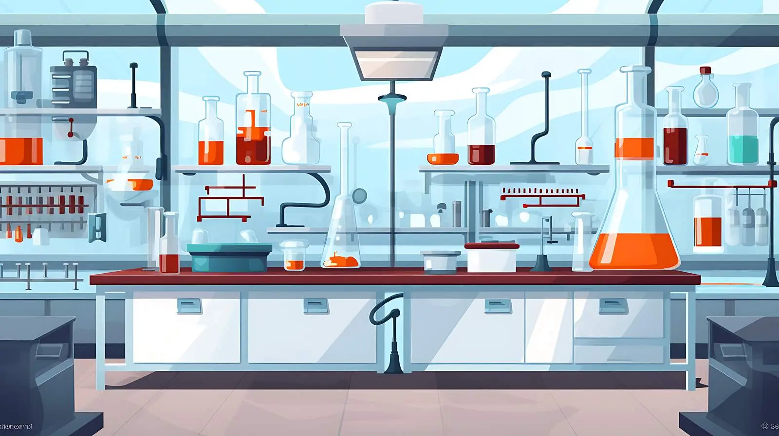 Chemical Laboratory Scene Background – free chemicals image from Dotvec