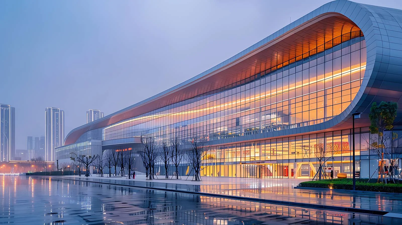 Modern Chengdu Tianfu Convention Center Exterior — free download from Dotvec