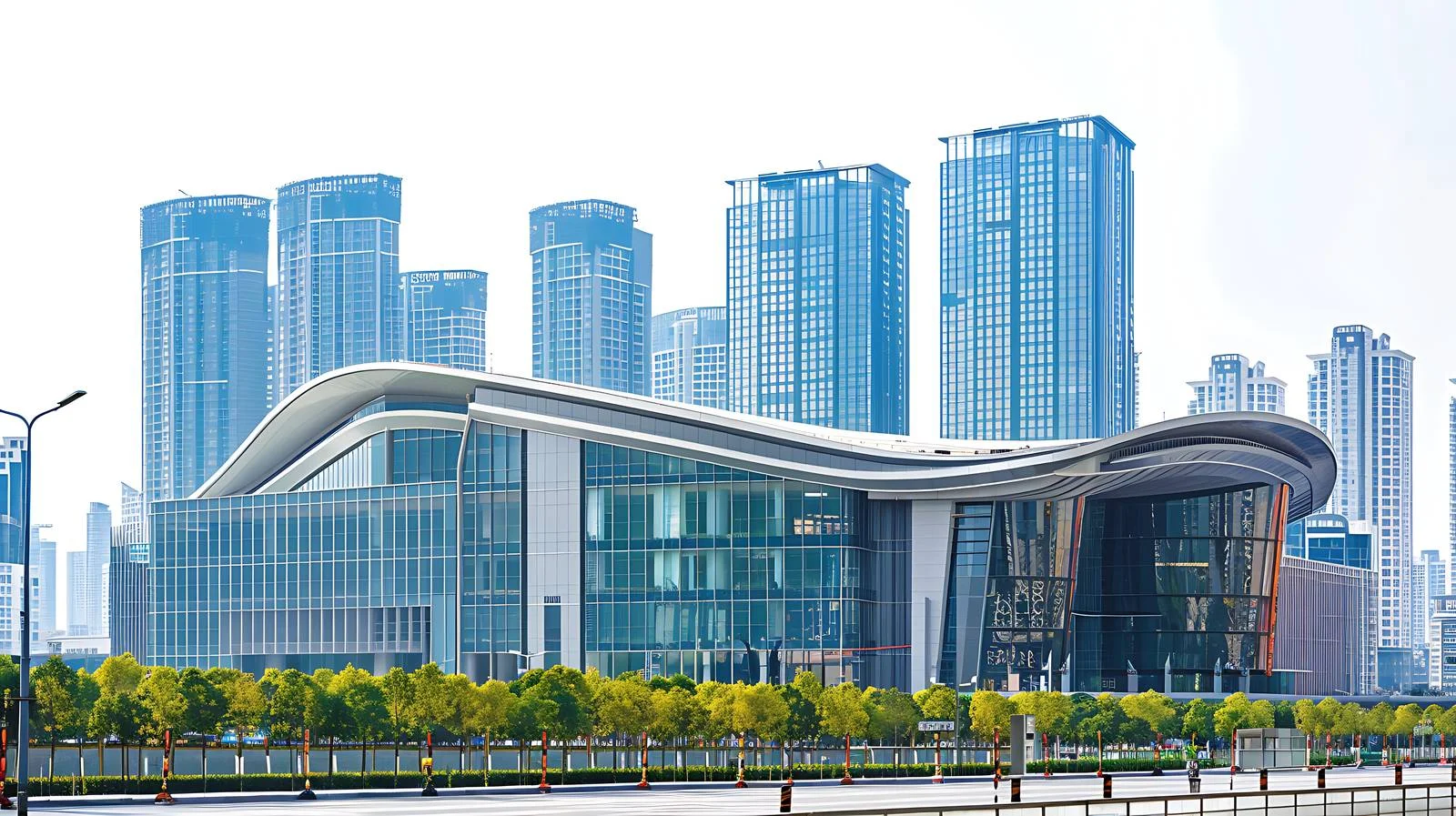 Modern Chengdu Tianfu Convention Center Facade — free download from Dotvec