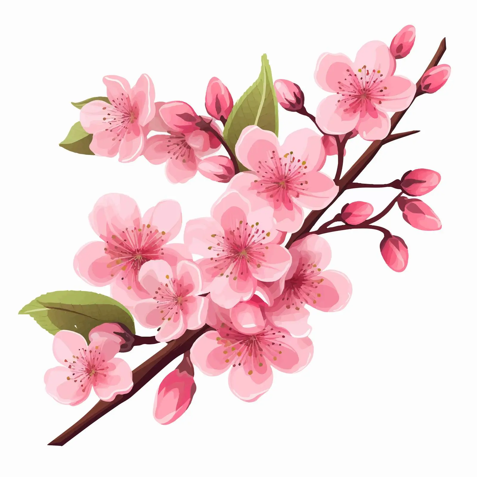 Isolated Cherry Blossom Branch Vector Illustration — free download from Dotvec