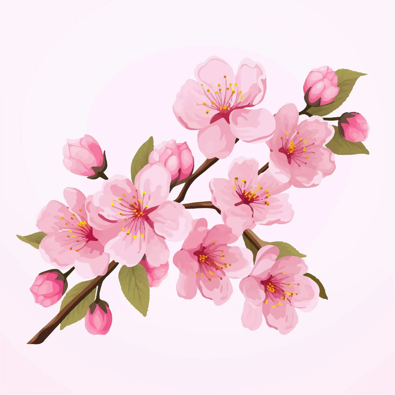 Isolated Cherry Blossom Branch Vector Illustration — free download from Dotvec