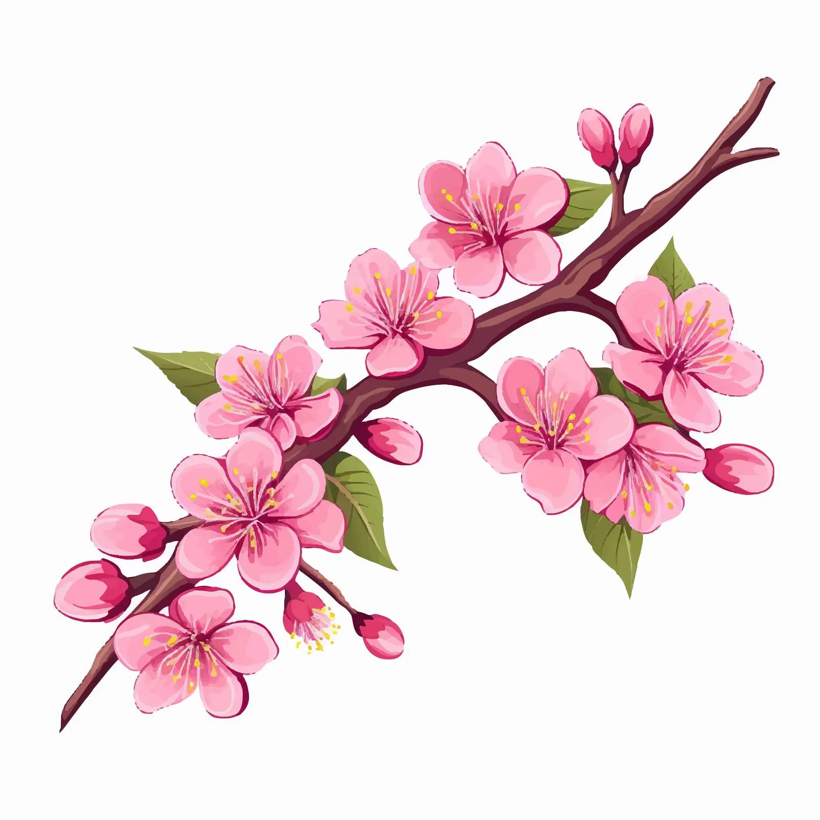 Isolated Cherry Blossom Branch Vector Illustration — free download from Dotvec