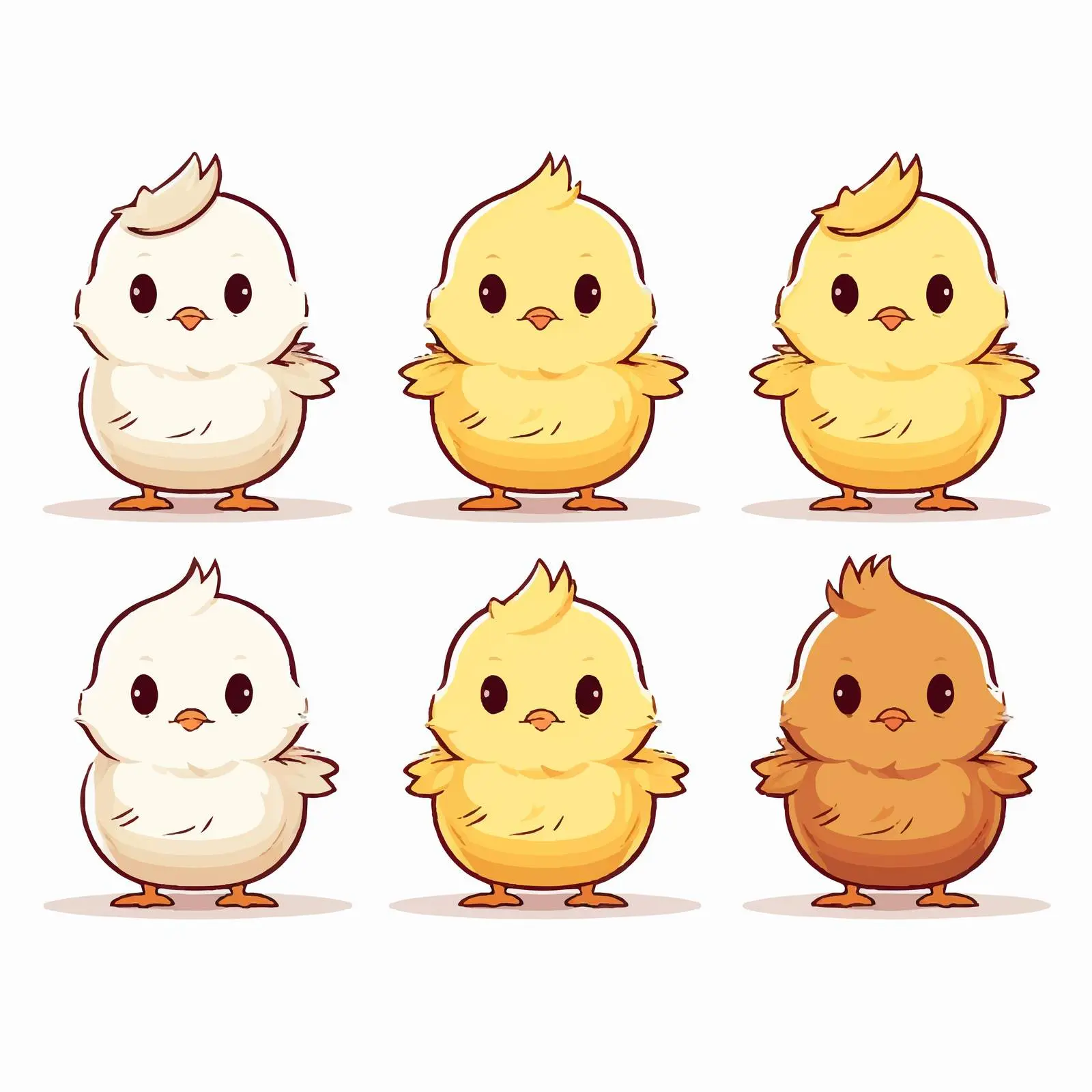 Cartoon Chick Line Vector Illustration — free download from Dotvec