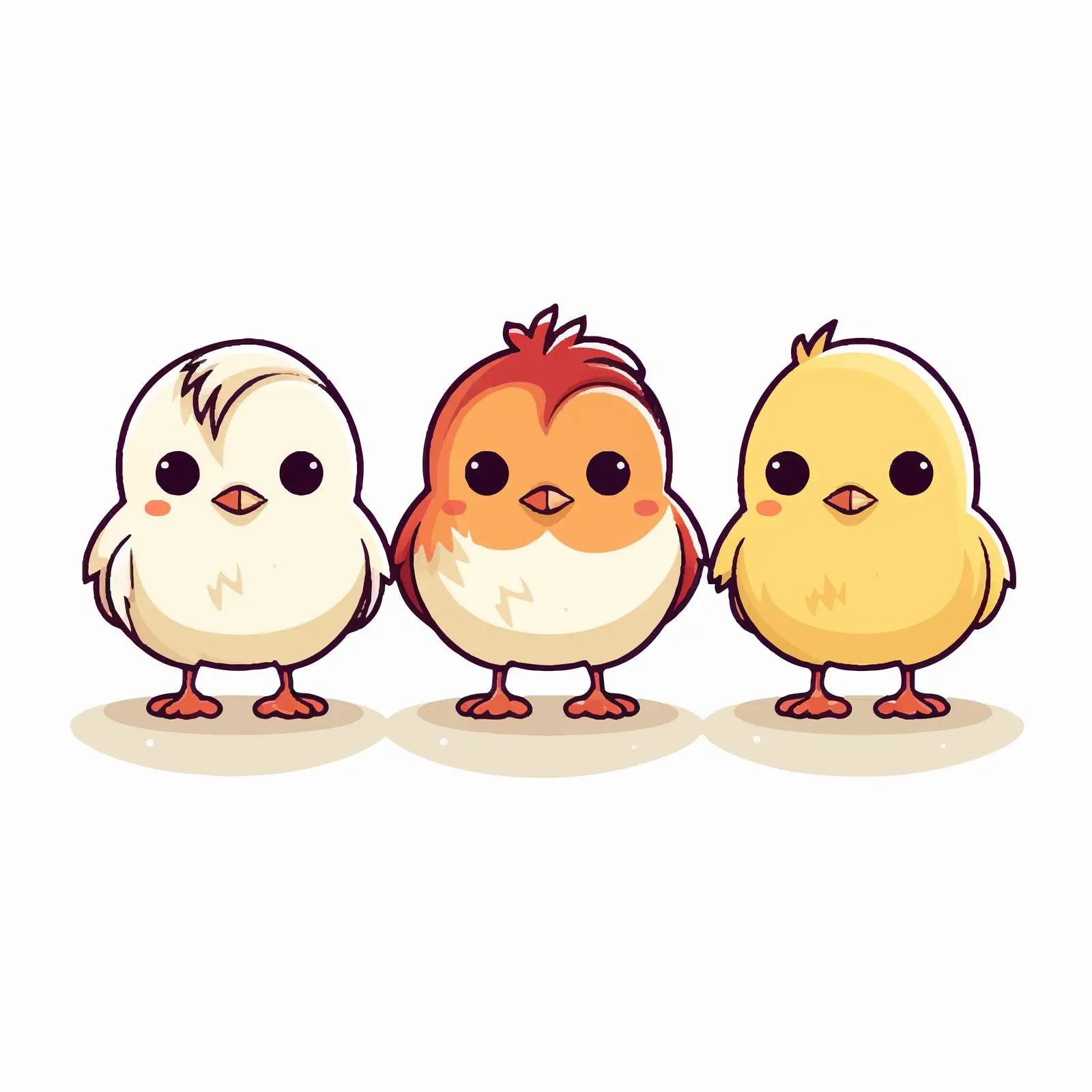 Cartoon Chick Line Vector Illustration — free download from Dotvec