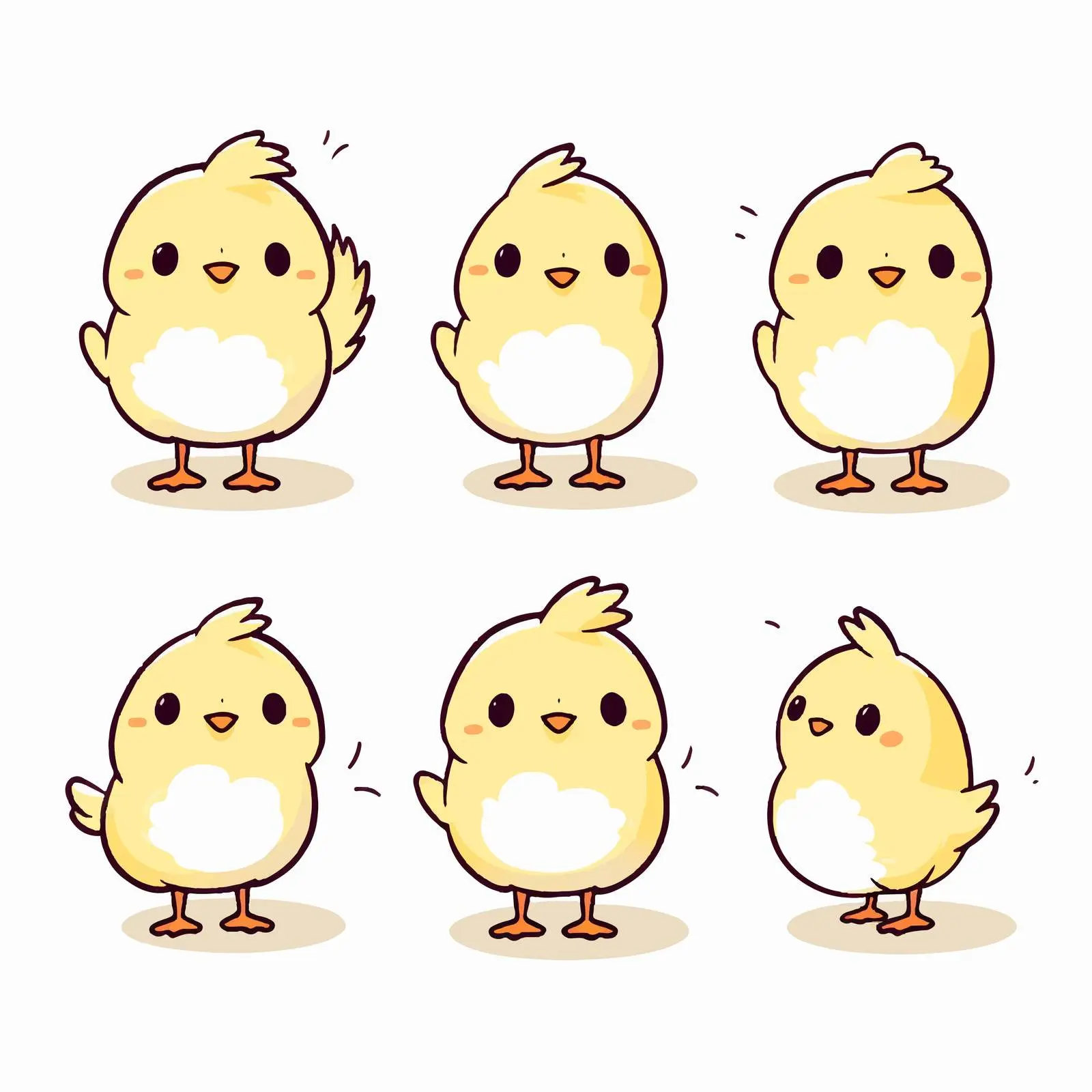 Chick Line Cartoon Vector Illustration — free download from Dotvec