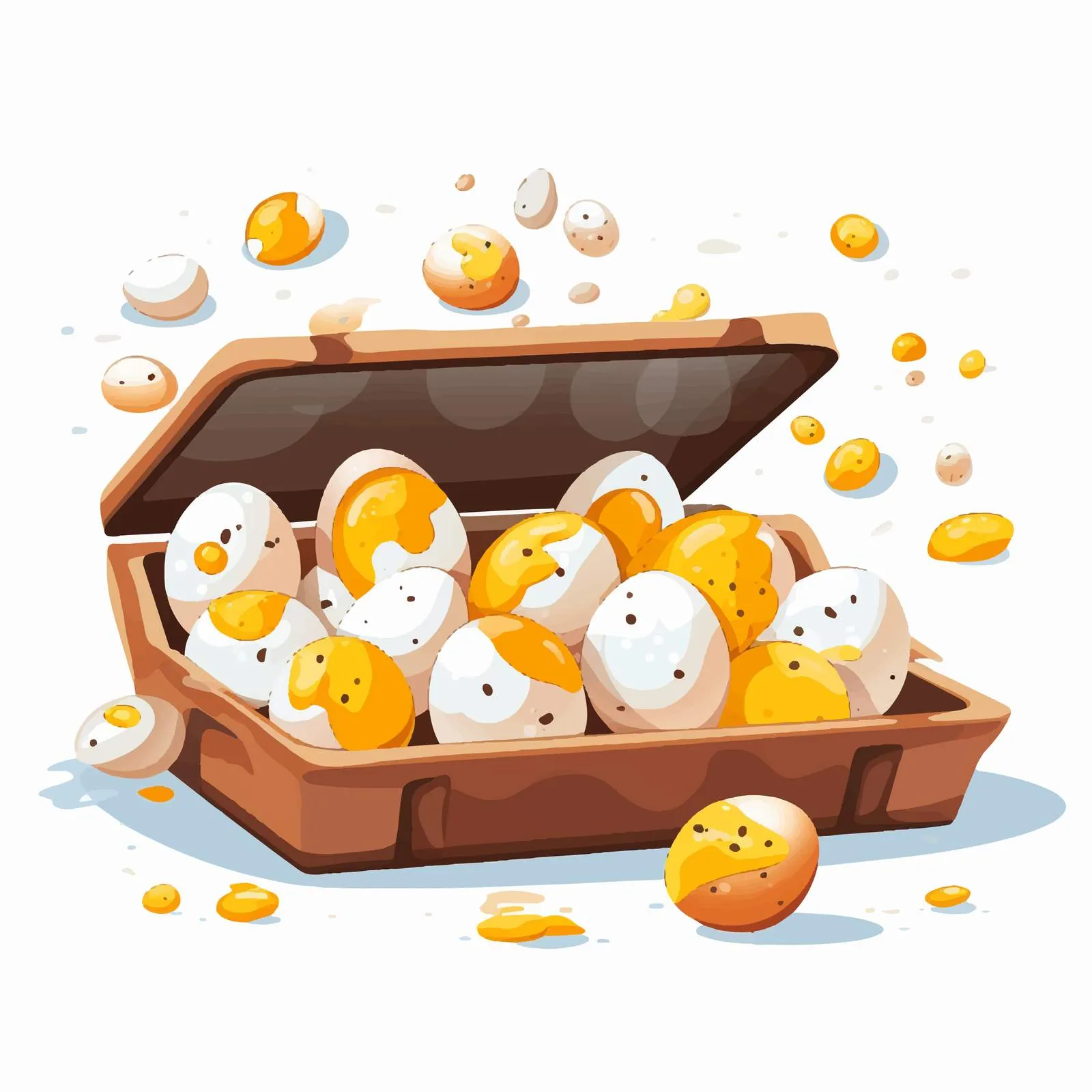 Chicken and Quail Eggs with Broken Shells — free download from Dotvec